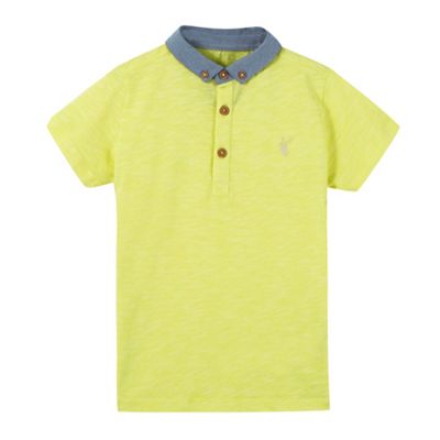bluezoo Boys' yellow chambray collar polo shirt